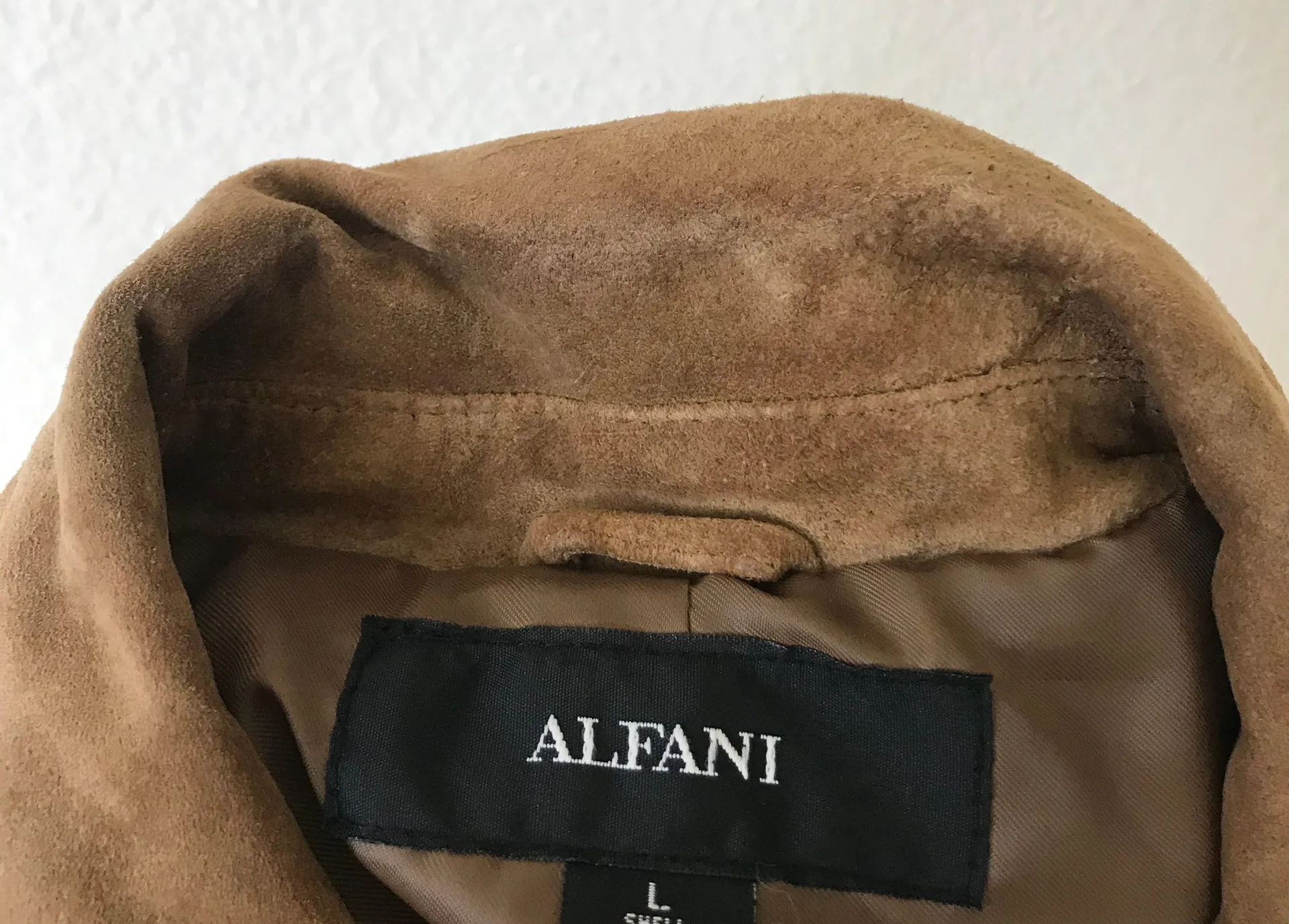 ALFANI Zip Up Front Pocket Leather Suede Jacket Size Large - Image 9