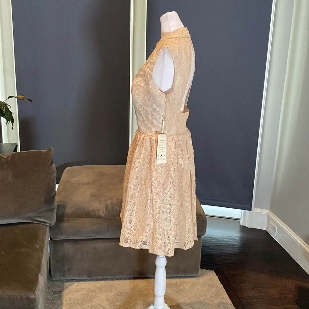 Women’s Short Halter Homecoming Party Dress Open Back Side Zip Size M NWT Size M - Image 7