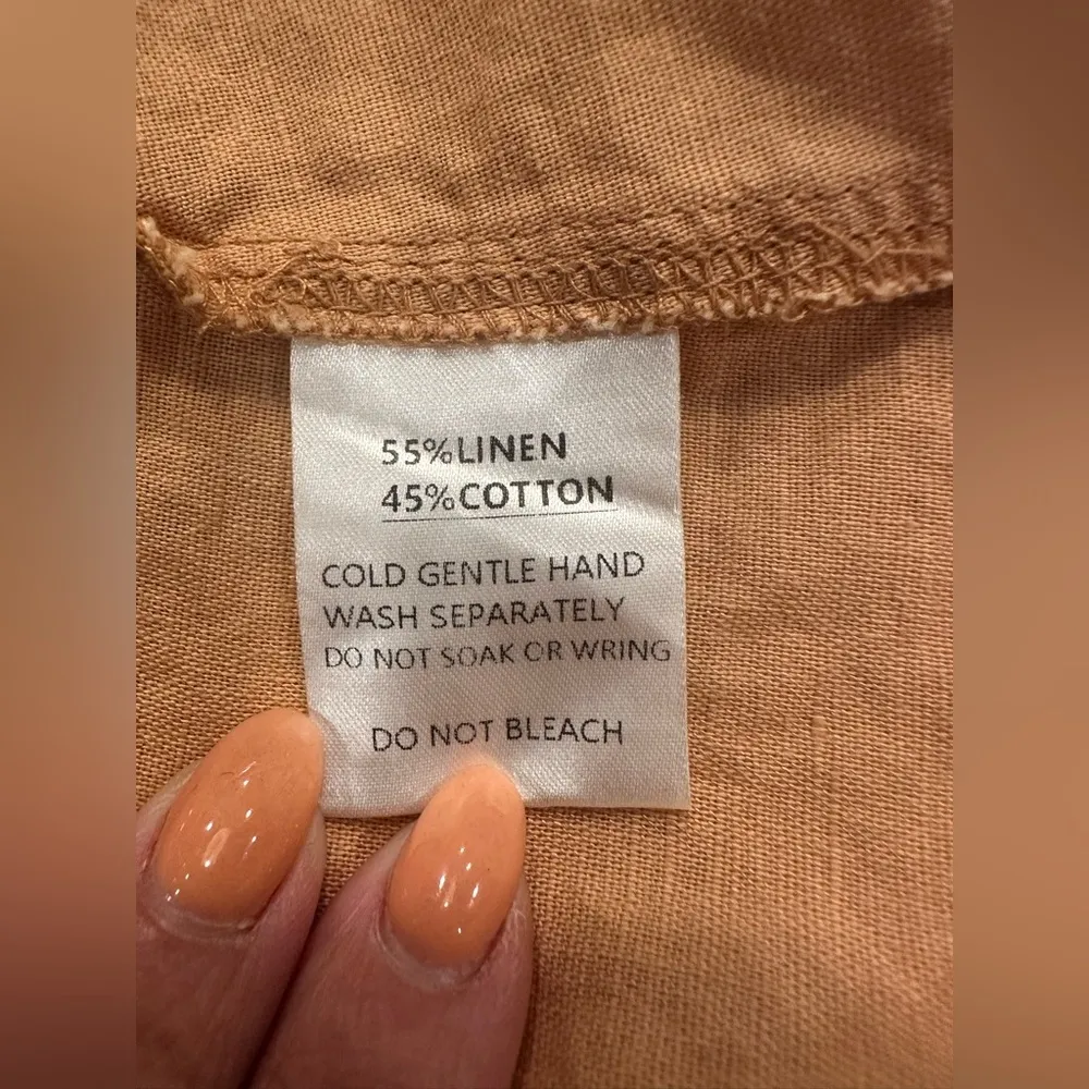 EUC Petal and pup light tan Nikhil style midi dress with wide spaghetti strap - Image 6