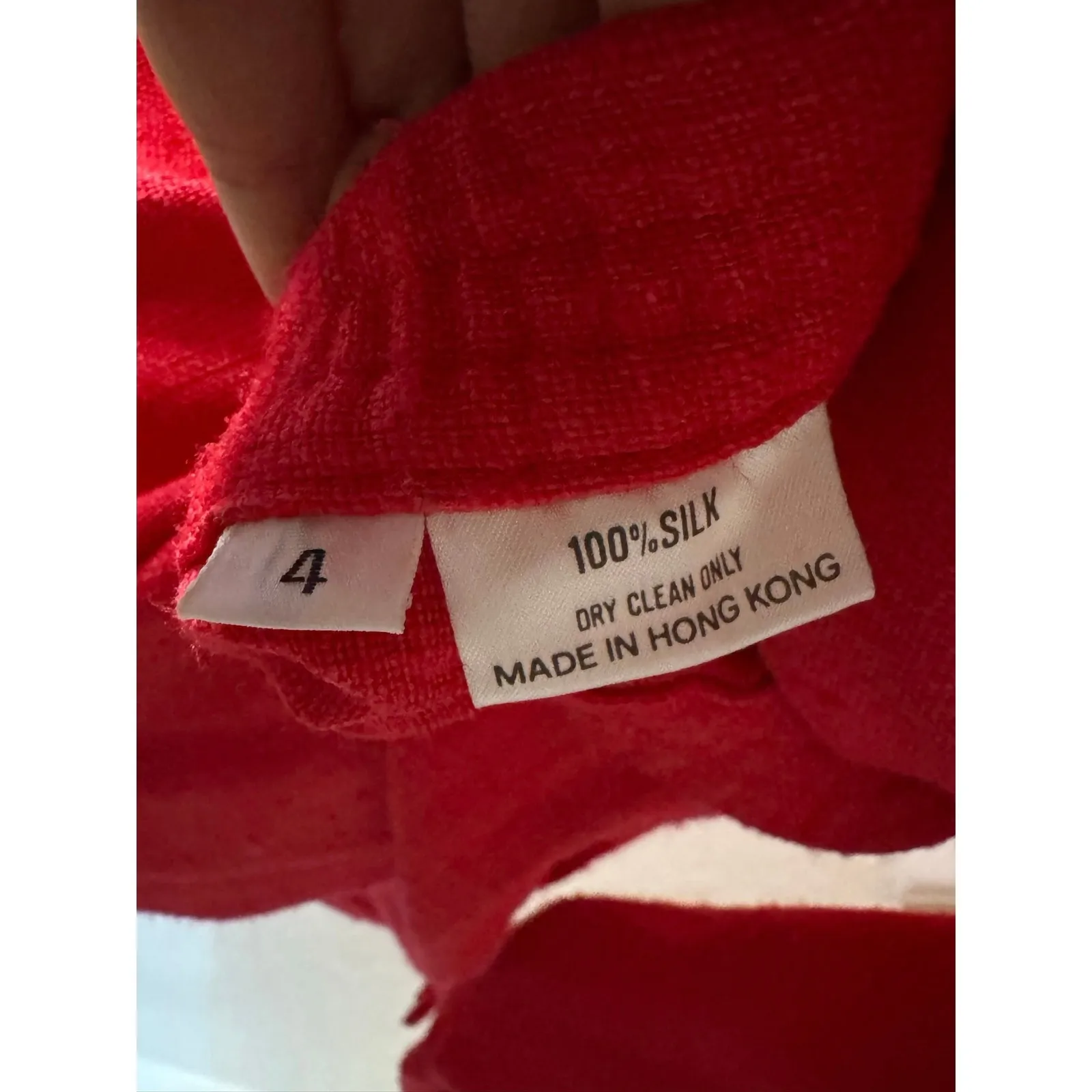 Lillie Rubin Vibrant Red Vintage Women’s Silk Dress With Pockets Size 4 - Image 7