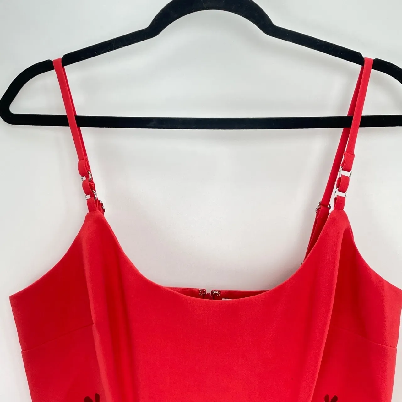 LIKELY Women's Red Serafina Cutout‎ Floral Flared Hem Mini Dress Size 10 - Image 6