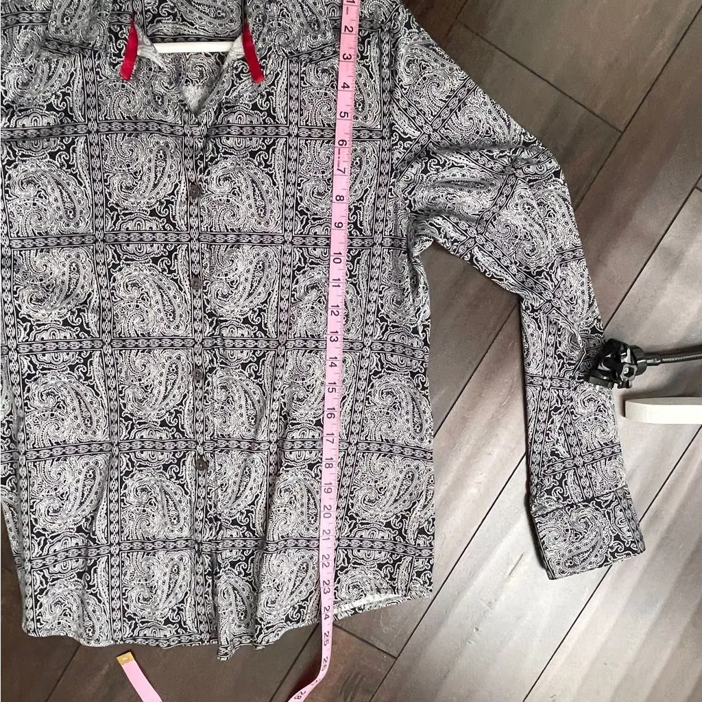 CHARTER CLUB long sleeve dresss shirt button front with collar with red accent - Image 8