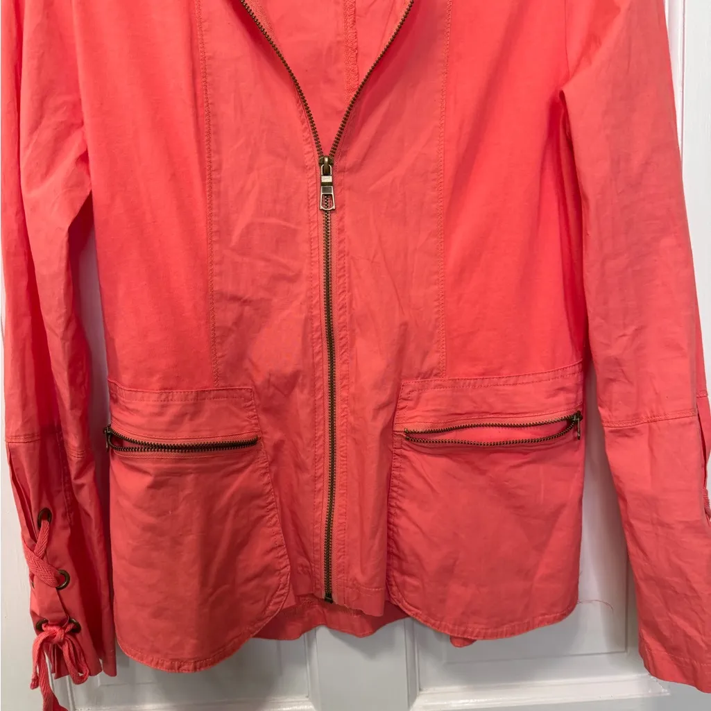 XCVI Coral Zip Front Utility Jacket Size Small - Image 2