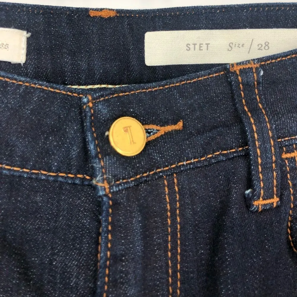 Pilcro & the Letterpress Anthro The Stet Dark Denim Jeans Mid Rise Ankle size 28 - Image 4