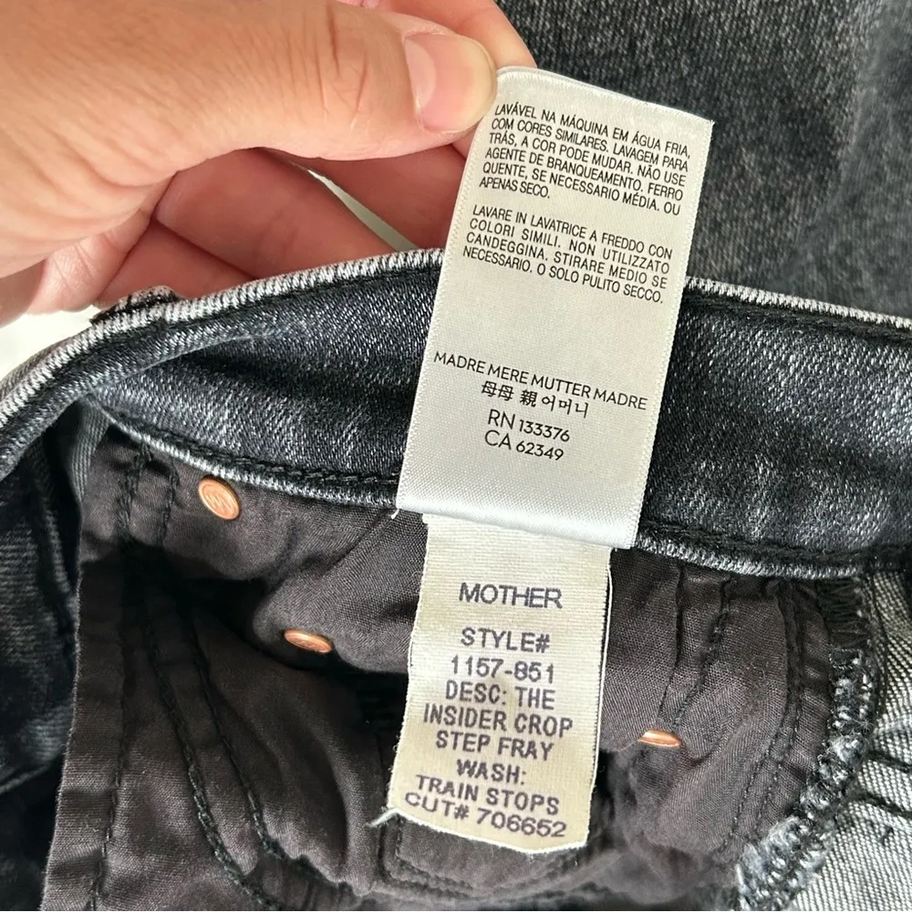 Mother The Insider Crop Step Fray jeans Train Stops 27 Gray - Image 14