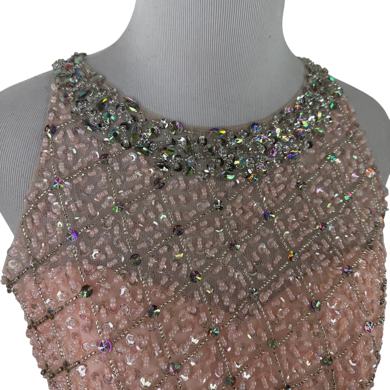 Sparkle Homecoming Beaded Sequin Rhinestone Women's Top Pink - Image 2
