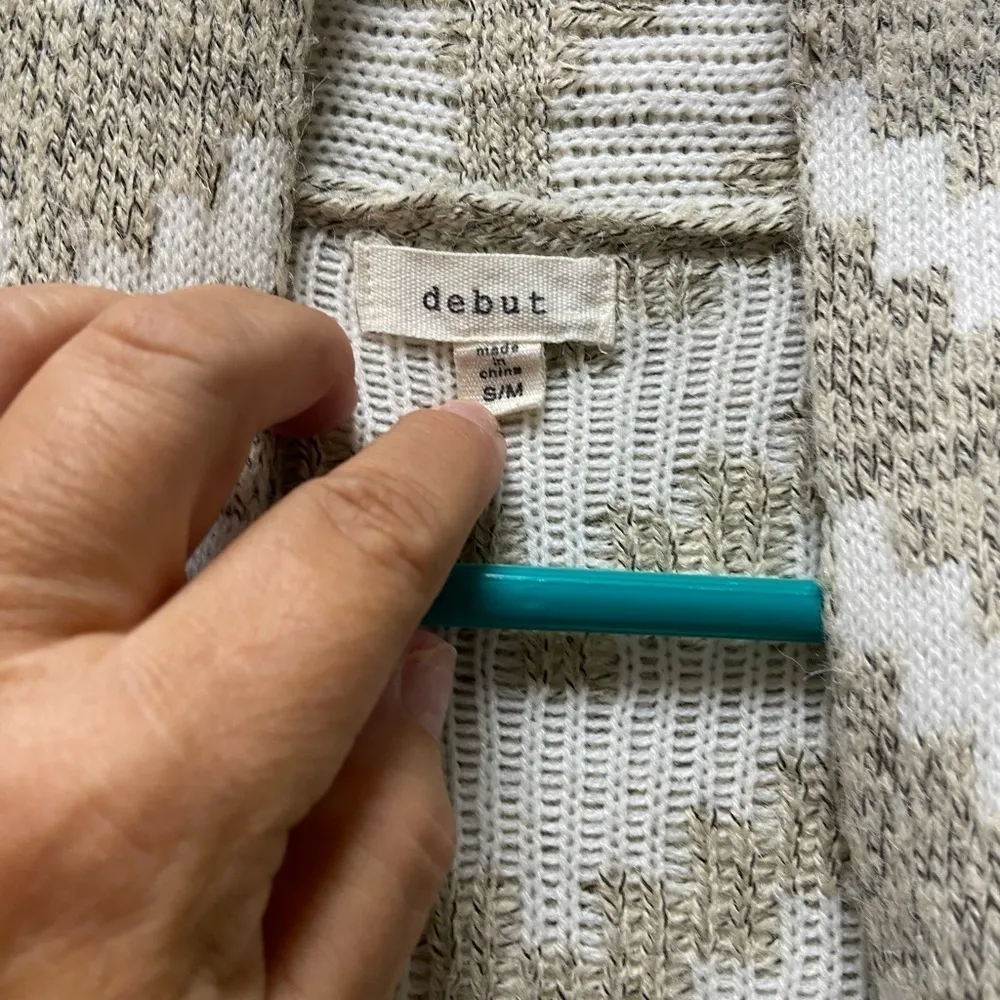 Debut Small/Medium multicolor oversize cardigan thick western style sweater - Image 4