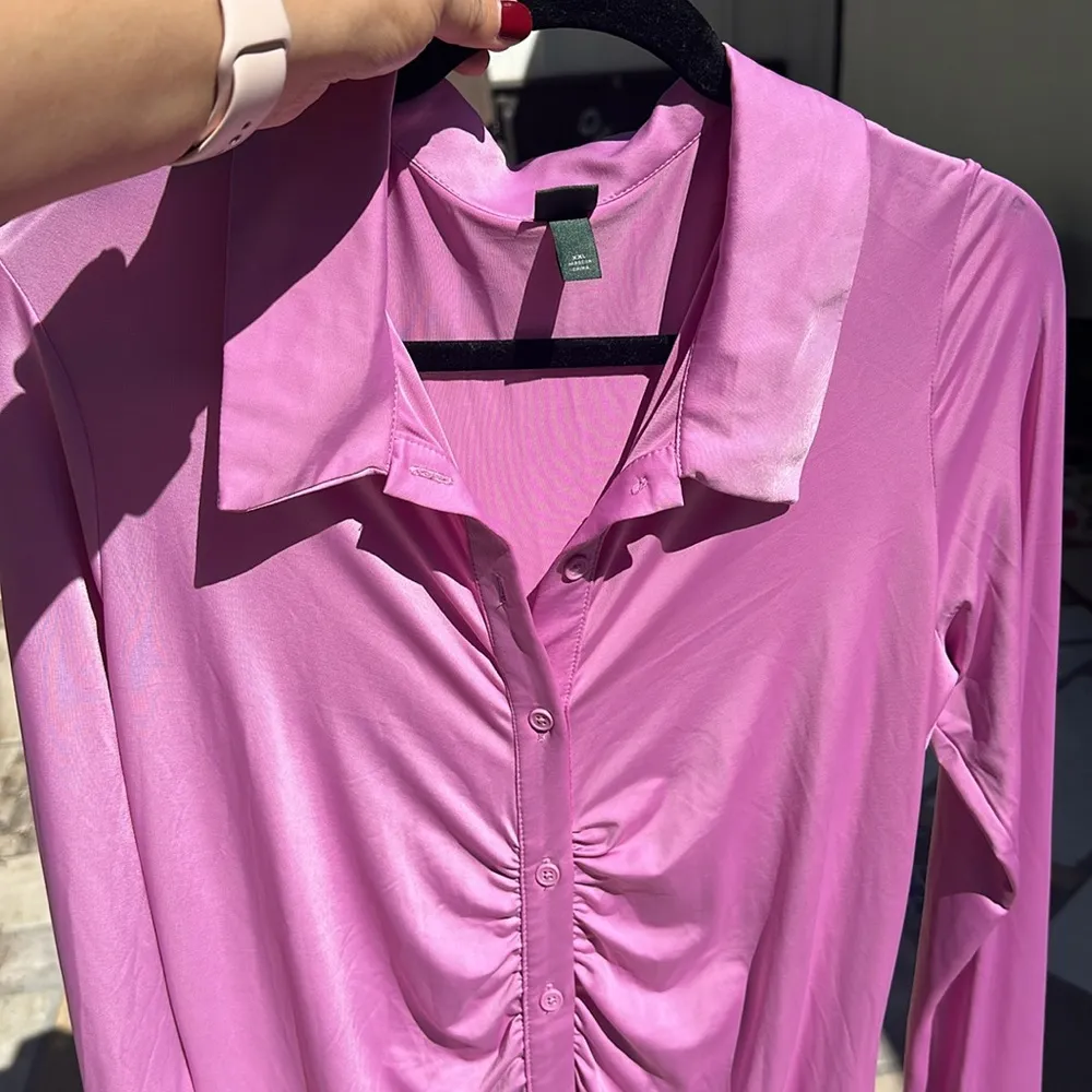 NWOT  Pink long sleeve button down colllared mini dress Size XXL - Image 5