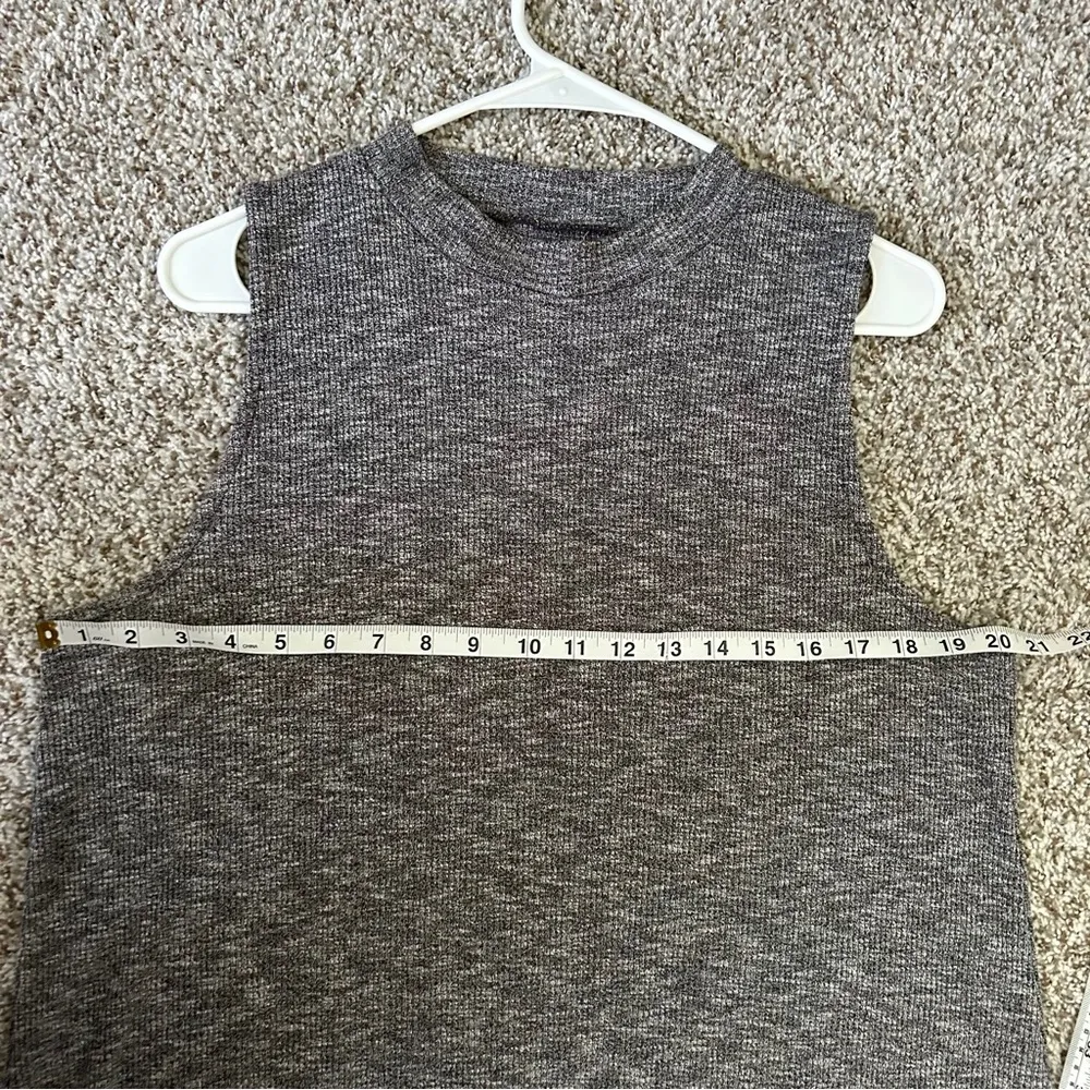 Madewell Marled Grey Mockneck Sweater Dress Sleeveless Casual Ribbed Summer XL - Image 6