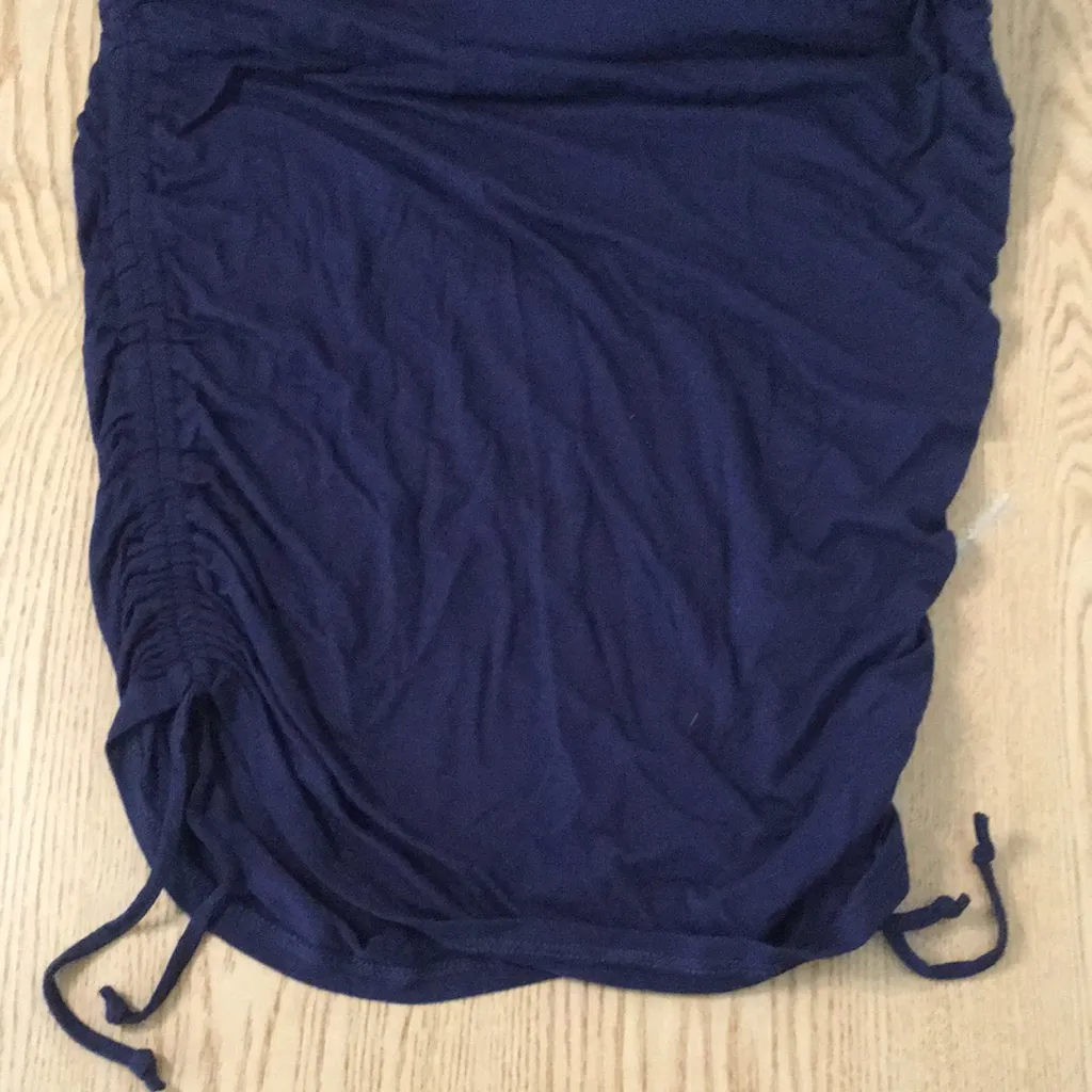 B10 New Womens Venus Ruched Tie Up Dress Lightweight Soft Navy Size Small - Image 9