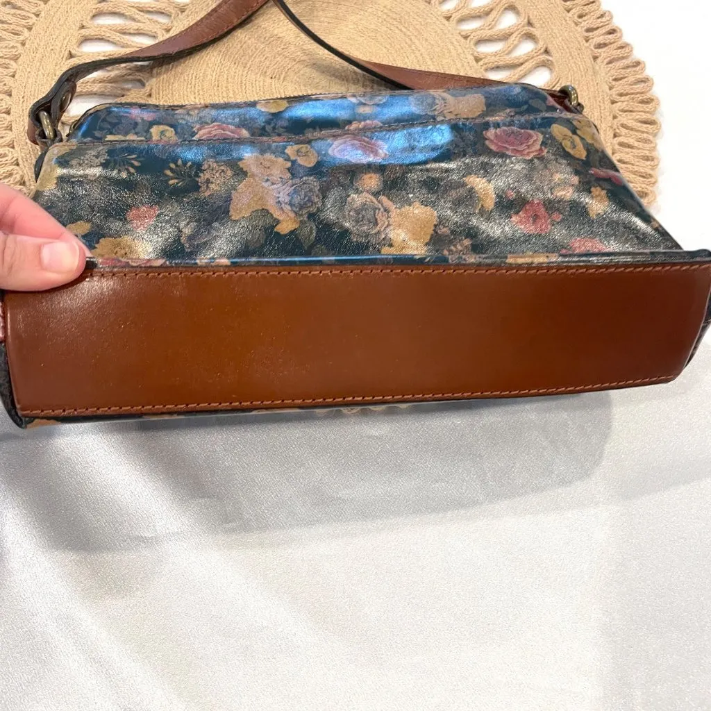 Patricia Nash Leather Denim Fields Olive Avellino Crossbody Bag - Image 3