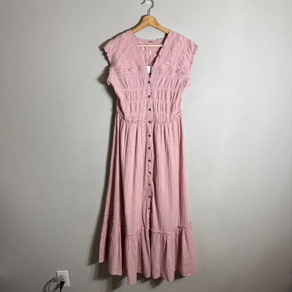 Free People Desert Dazed Midi Dress Women's Large Pale Mauve Boho Sleeveless NWT - Image 5