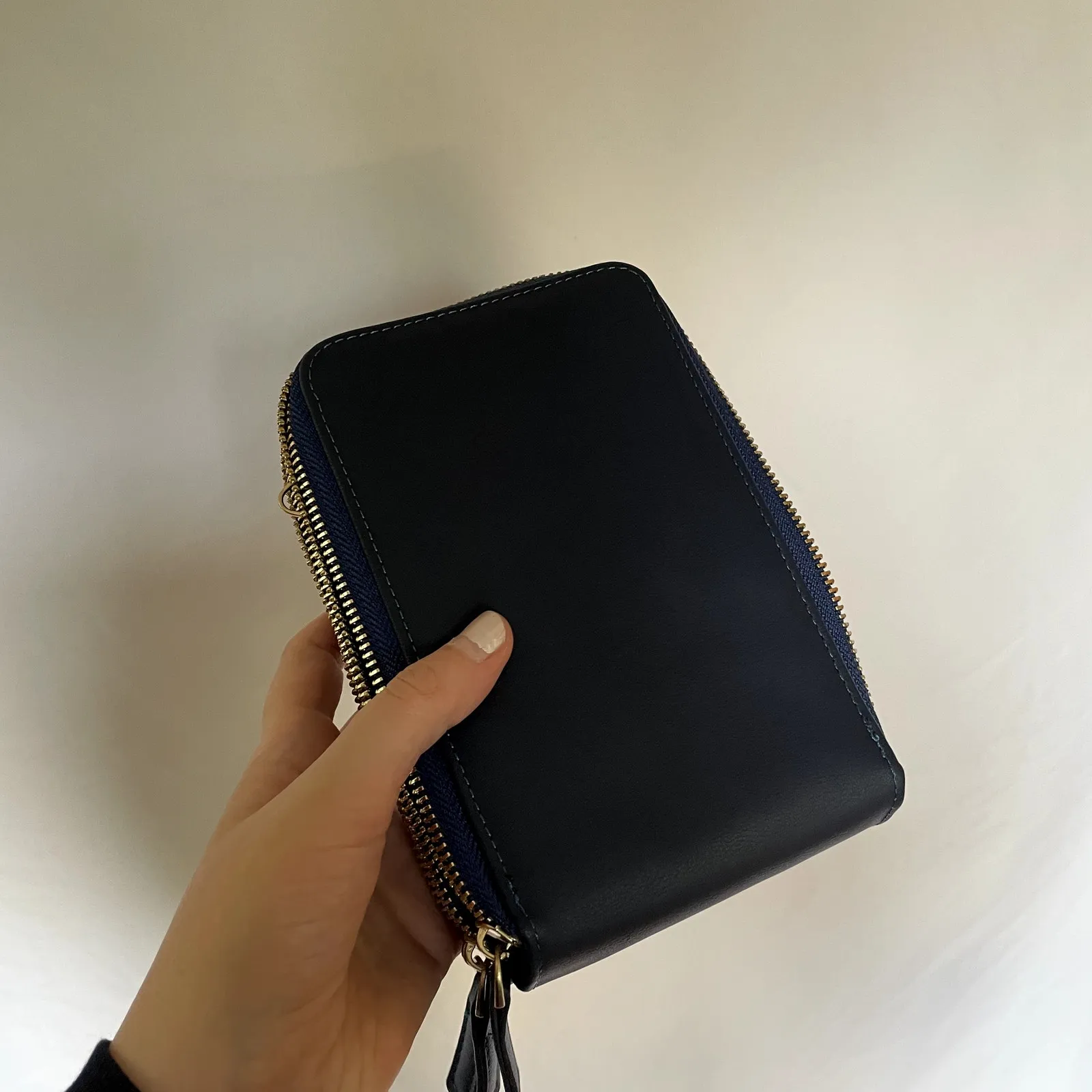 Forever Young korea navy blue multi zipper pouch clutch wallet credit cards - Image 8