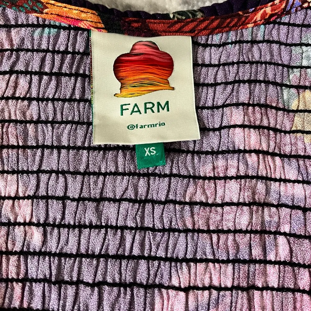 FARM Rio Flower Scarves Long Sleeve Smocked Mini Dress - Image 4