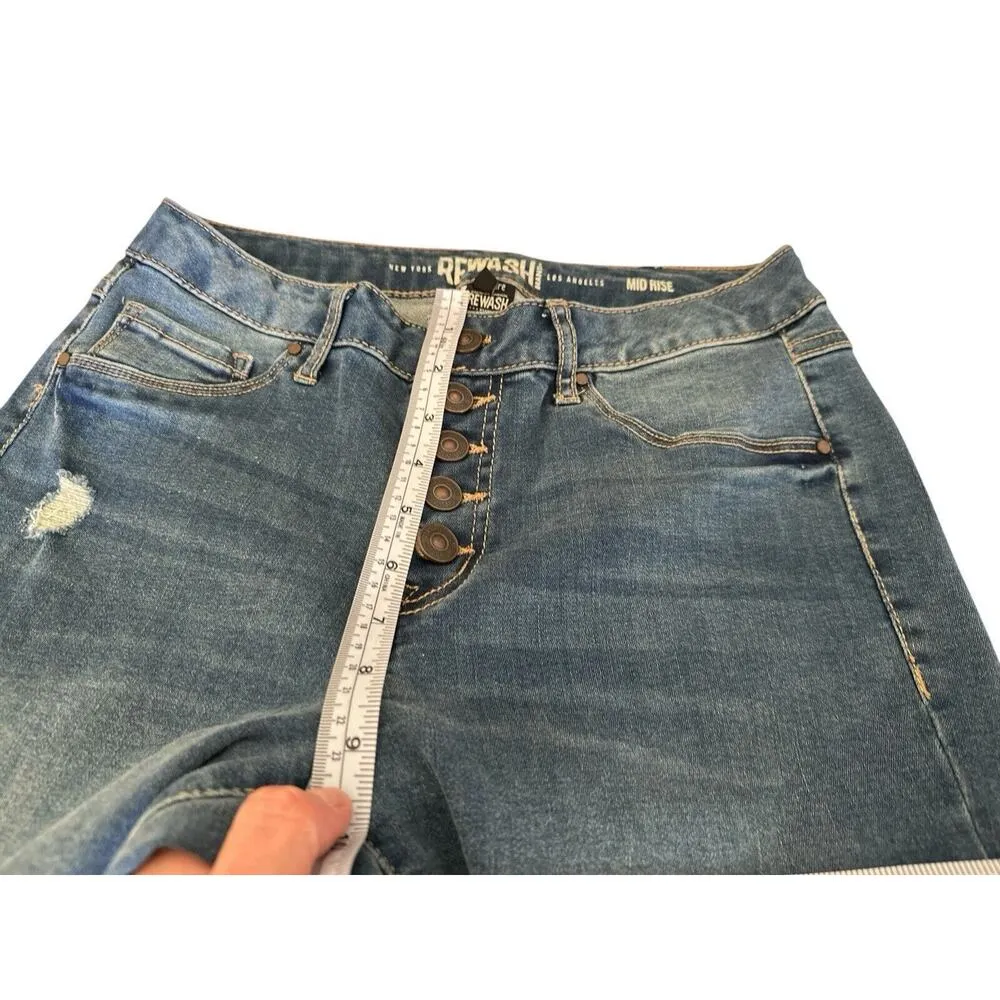 Rewash Jeans Women's 7 /28Blue Denim Skinny High Rise Vintage Reunion Distressed - Image 5