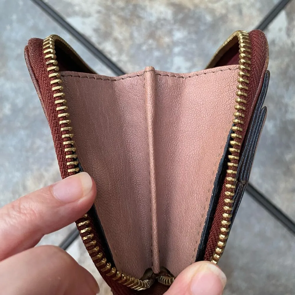 Chloe Mauve Leather June Bow Studded Card Holder Long Zipper Wallet - Image 13