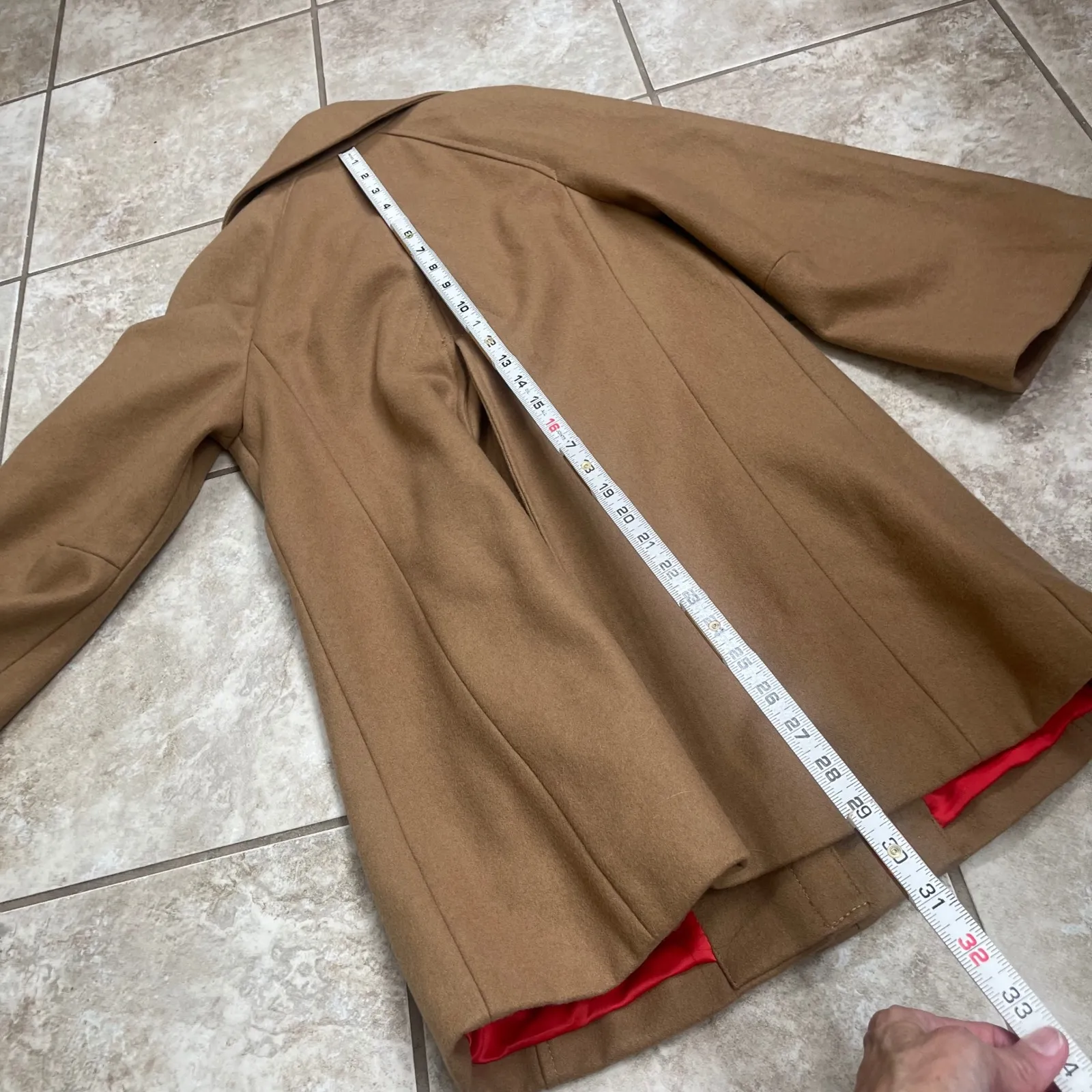 Elevenses anthropologie Women Camel Toggle Coat Wool Blend Sz 0 coat wool blend - Image 6