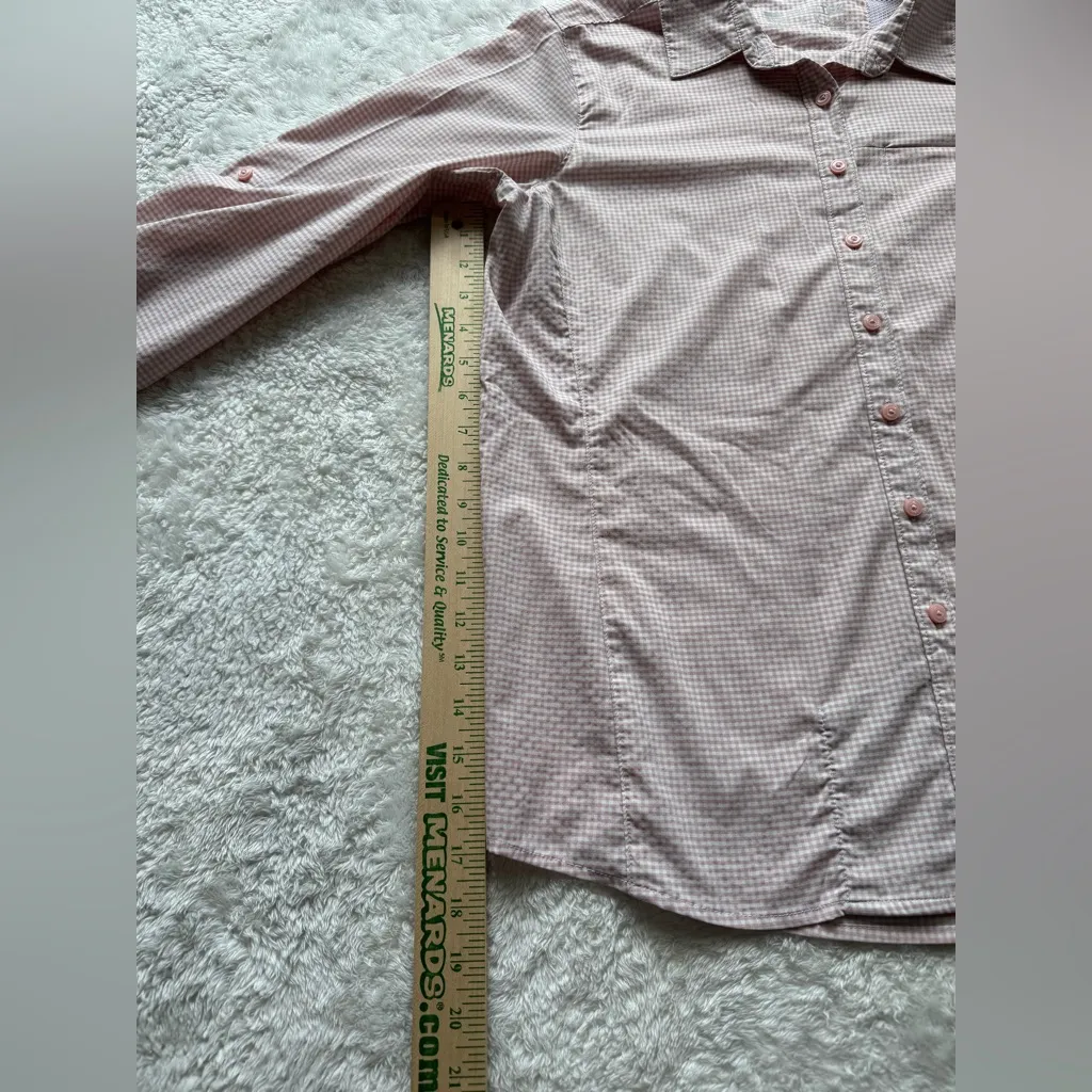 Ladies Ariat Ventek Long Sleeve Shirt Pink White Large Checkered - Image 3