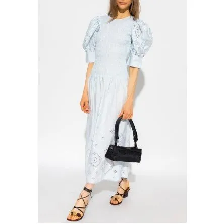 ✨Ganni Broderie Anglaise Midi Blue Sz Small Dress✨ - Image 6