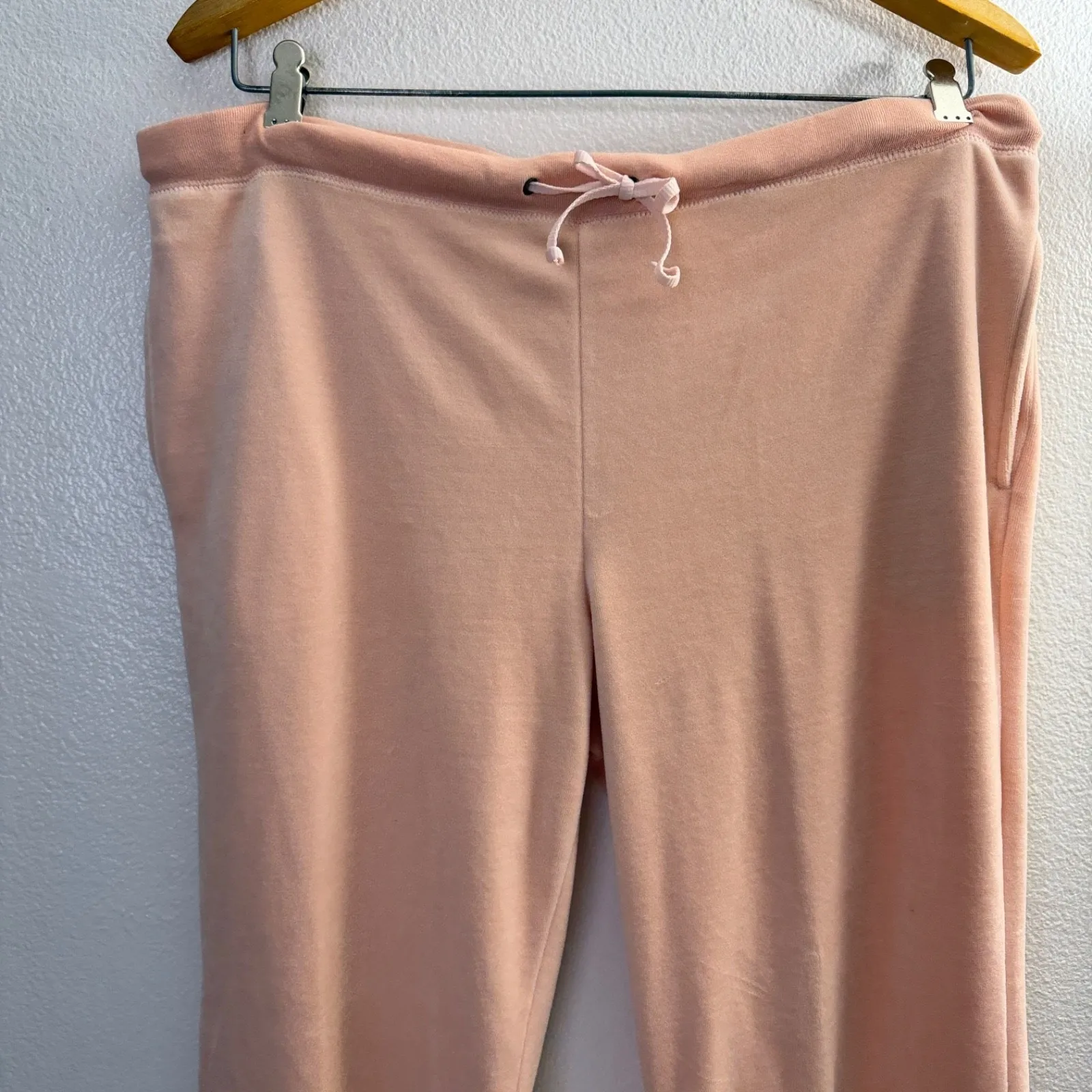 Isabella Bird Velour Pants Womens Medium Coral Pull On Comfort Drawstring * Orange - Image 2