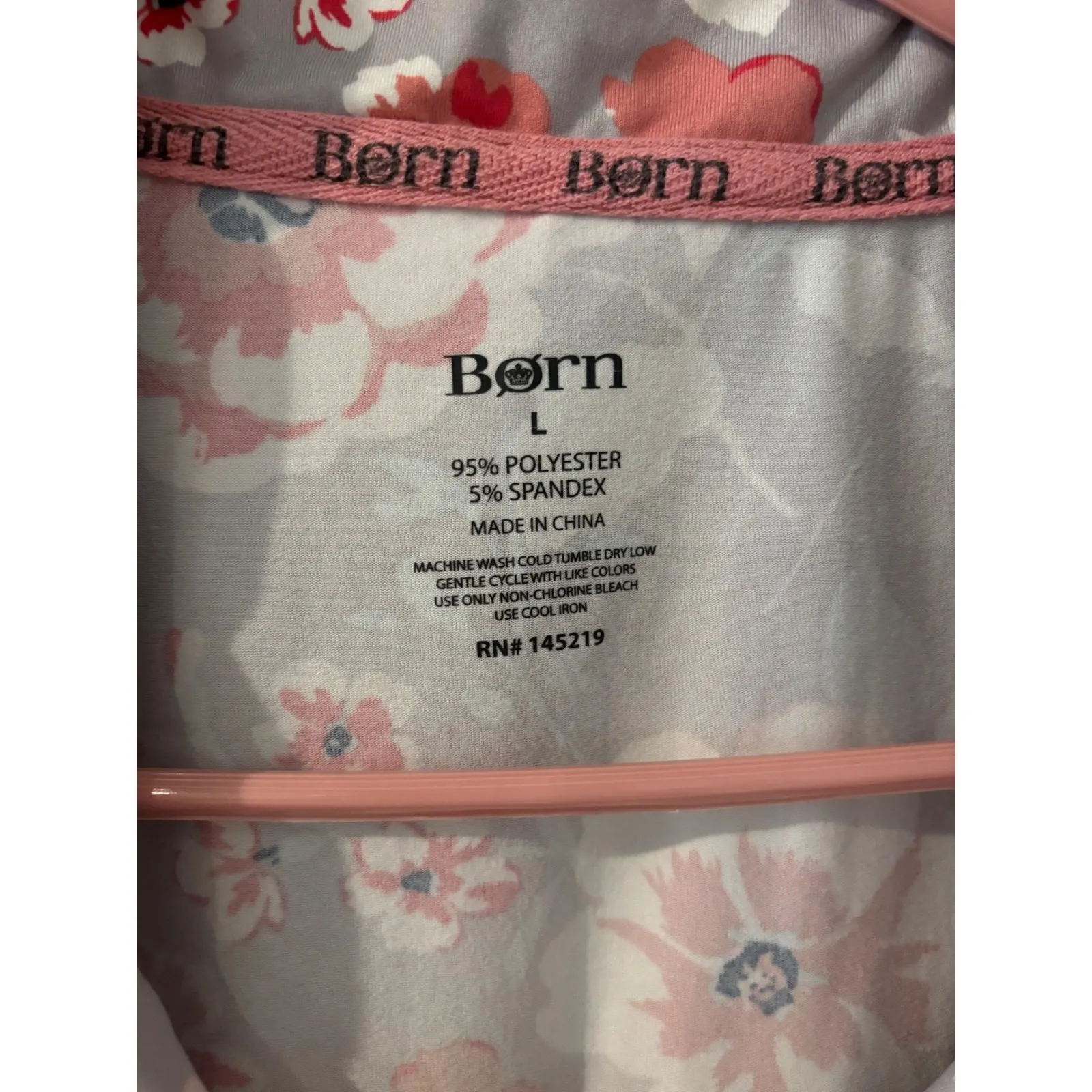 Born Womens Pajama Set Floral Print Putple Pink Sleepwear Lounge Pants Top L Size L - Image 2