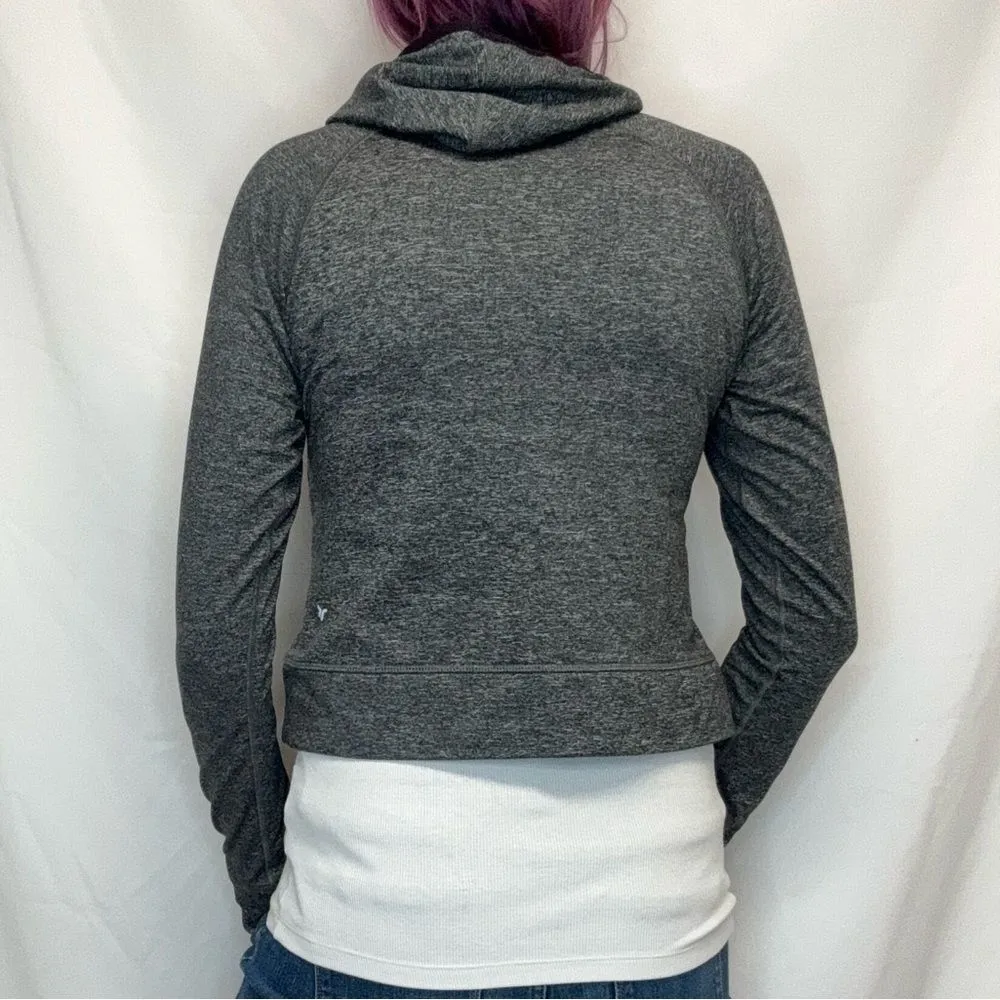 Old Navy Active Women Cozecore Cropped Scuba Hoodie Grey Gray S SM Small ST TALL - Image 3