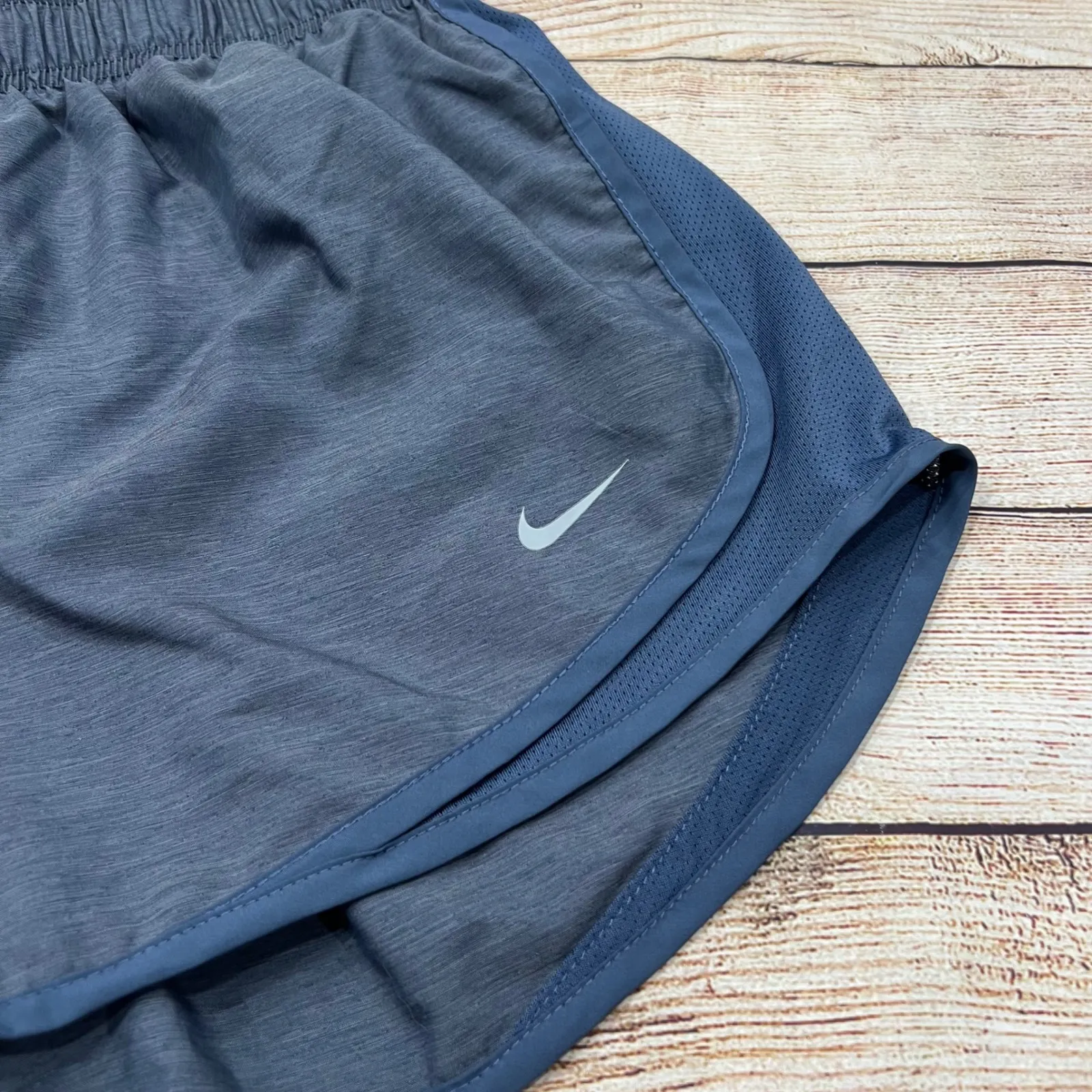 Nike Dri Fit Women Running Shorts Blue Athletic Gym Workout Size M - Image 2