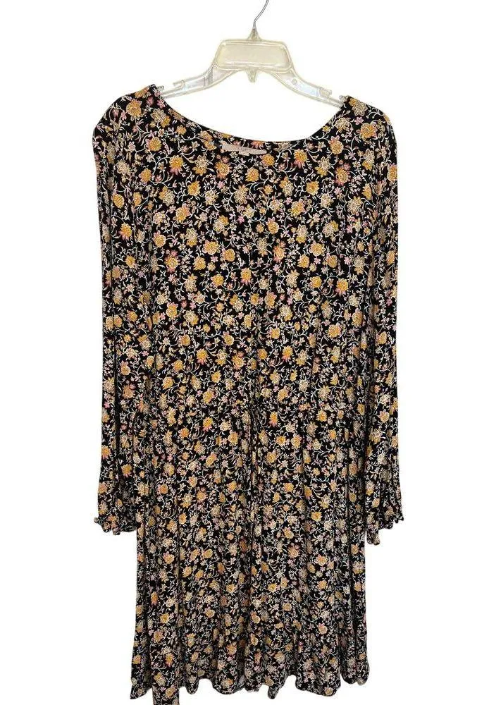 Loft Floral Print Dress XL Black - Image 2