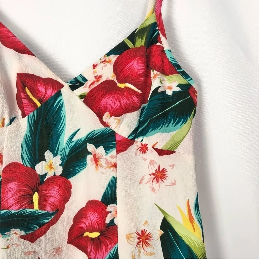 Show Me Your Mumu SMYM Andrew Tunic White Hawaiian Floral Mini Dress M - Image 3