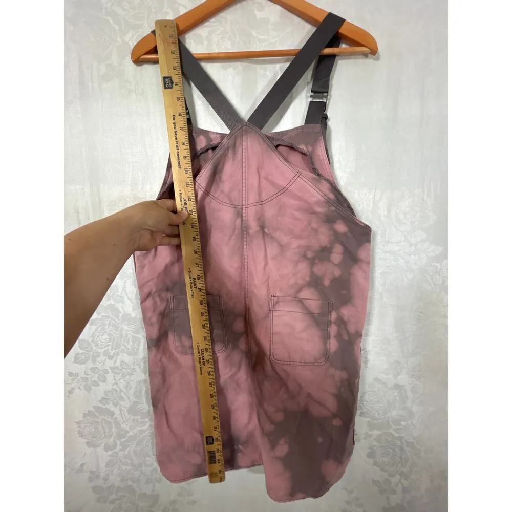 Steady Sellar Overall Dress Pink Gray Tie Dye Knee Length Patch Pocket Indibrand Size M - Image 10