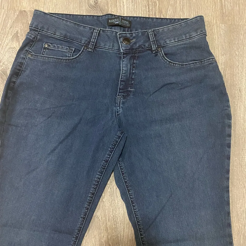 NWT Riders by Lee Dark Wash Mid-Rise Straight-Leg Jeans | Size 16P - Image 4