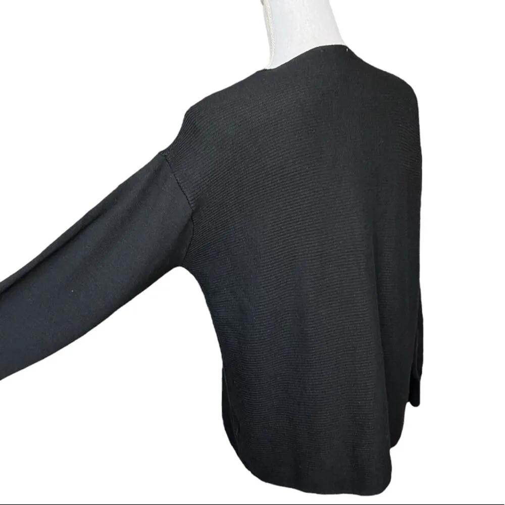 Ella Moss  black v-neck sweater neutral minimalist - Image 5