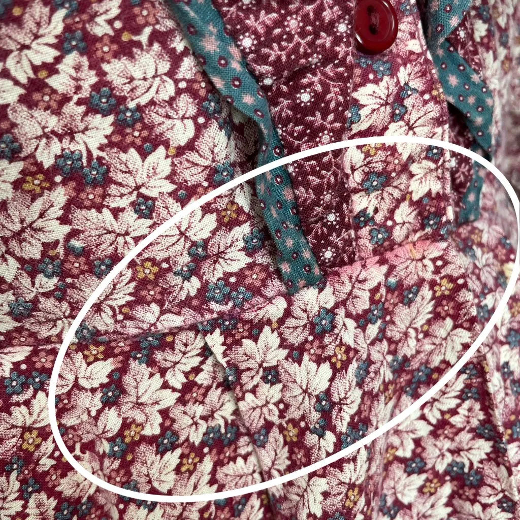 Vintage Eklecktic Prairie Dress‎ Edwardian Midi Calico Ruffles Cottagecore Retro Pink Size XXS - Image 9