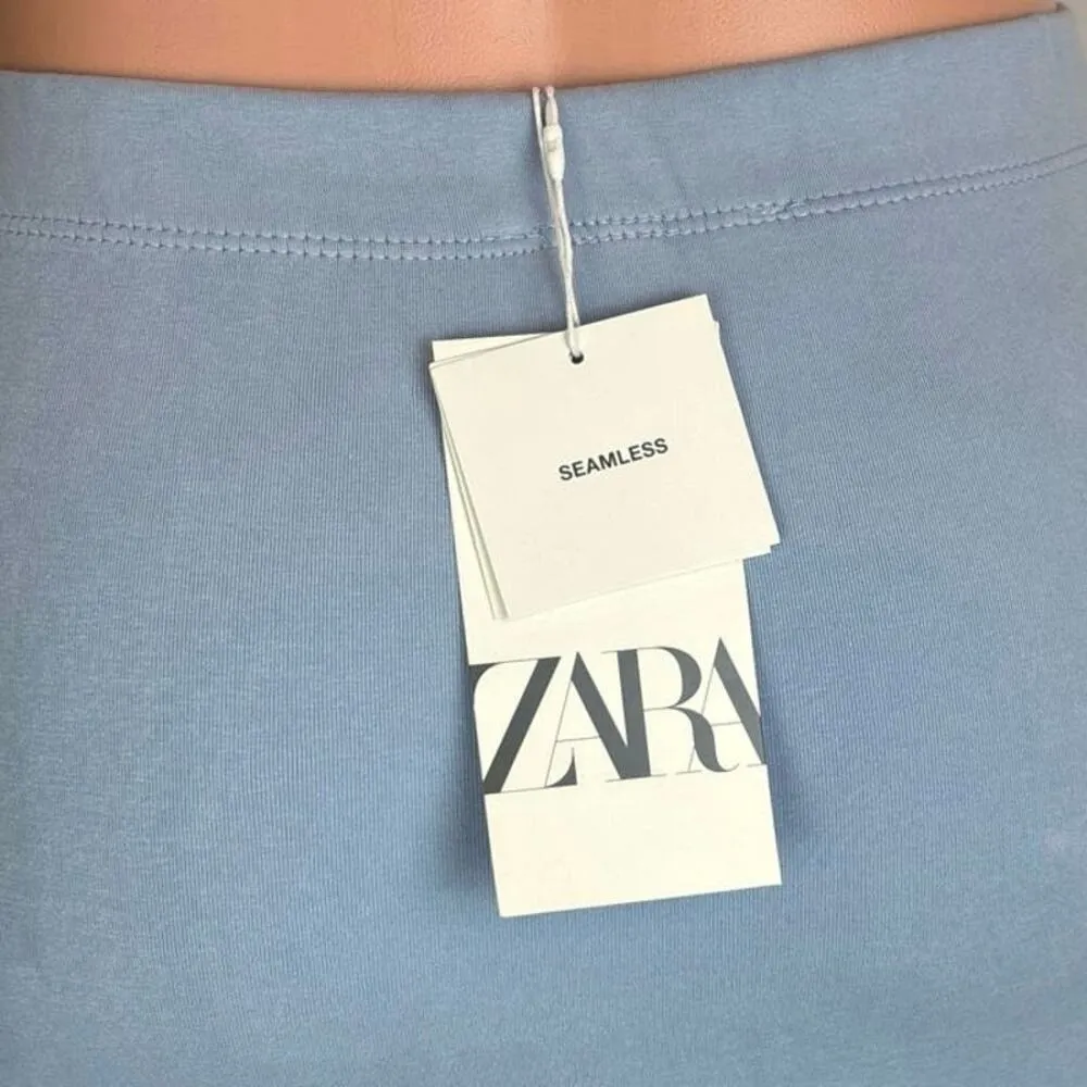 NEW Zara Light Blue Tight Fitted Bodycon Stretch Skinny Midi Pencil Skirt XS / S - Image 8