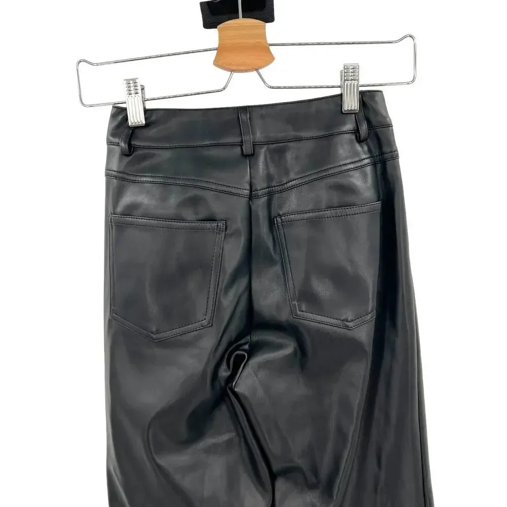 Tiger Mist Maxine Black Faux‎ Leather Pants Size XXS - Image 9