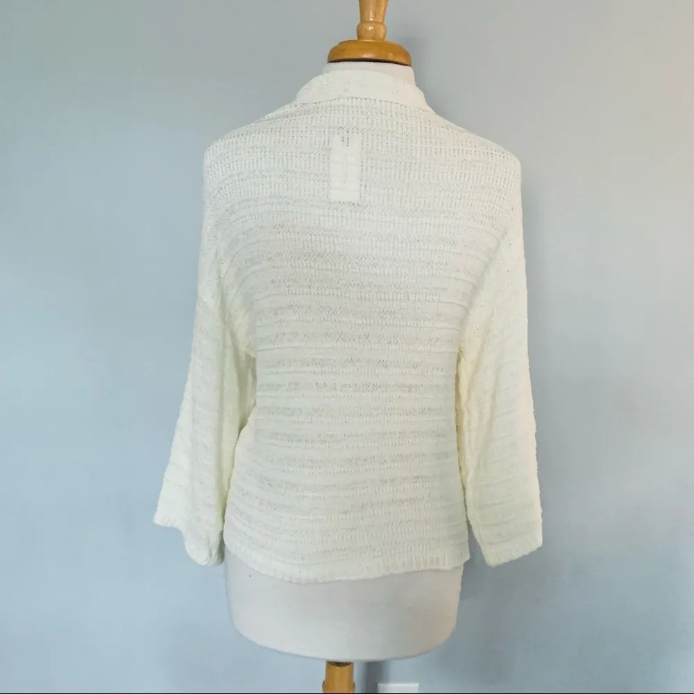 Anthropologie NWT  Cream Ivory Boho Wide Arm Sweater Cardigan One Size - Image 3