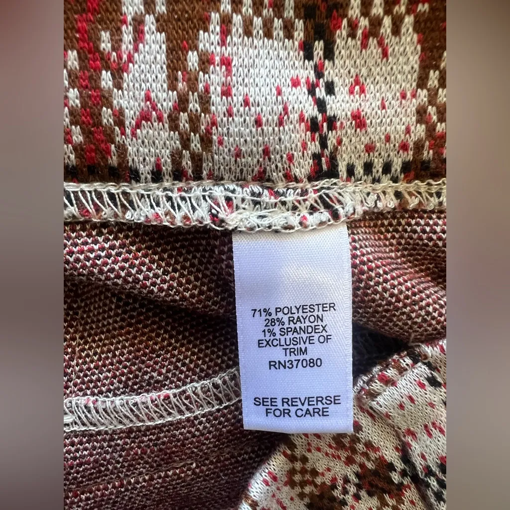 Cato  Red and White plaid Patterned Pants - Image 4