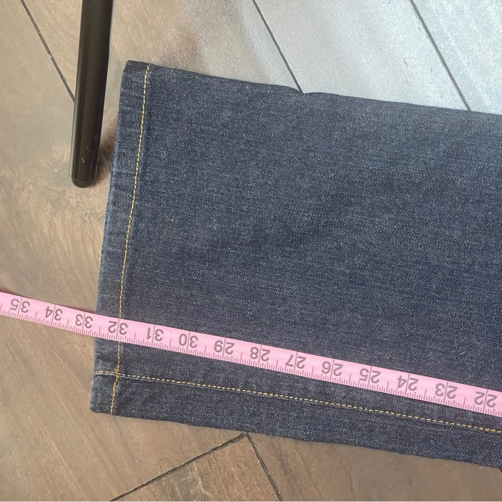 DKNA JEANS women’s dark wash blue flared button closure - Image 11