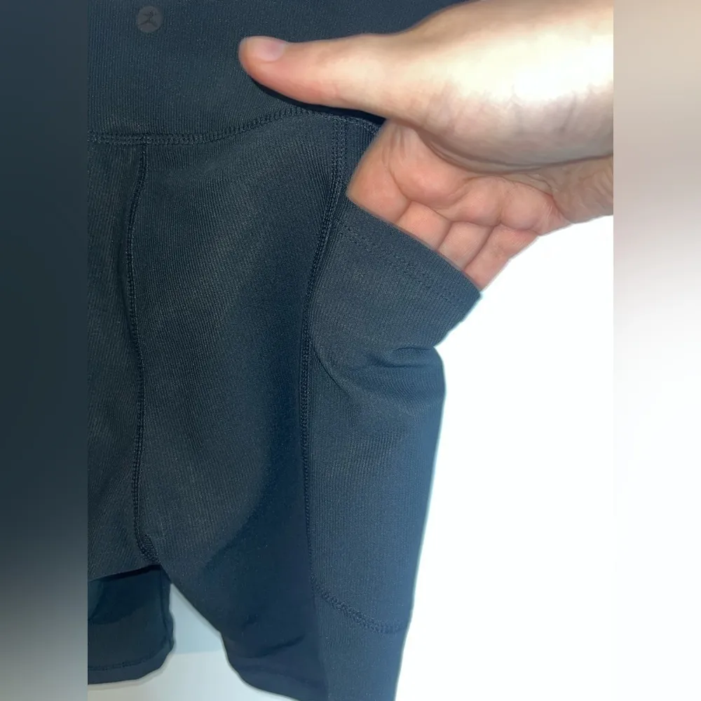 Danskin Women’s High Rise Ribbed Stretchy Pockets Shorts Adult XS Black Athletic - Image 11