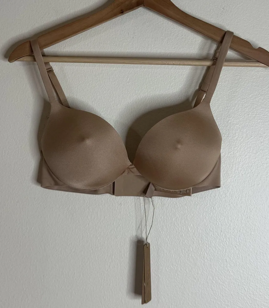 Skims Ultimate Apex Push-Up Bra Womens 32C Beige Clay Underwire Padded - Image 1
