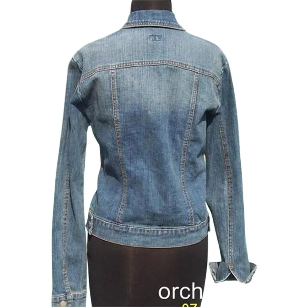 Cache Denim Large Rhinestones on Front Pockets Top Jacket Stretch New $148 NWT - Image 6