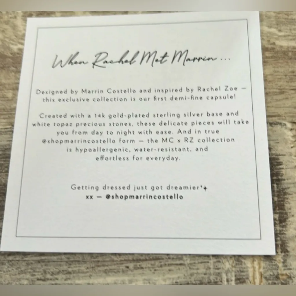 Marrin Costello | 14K Plated Gold & Genuine White Topaz Stone | NWT - Image 9