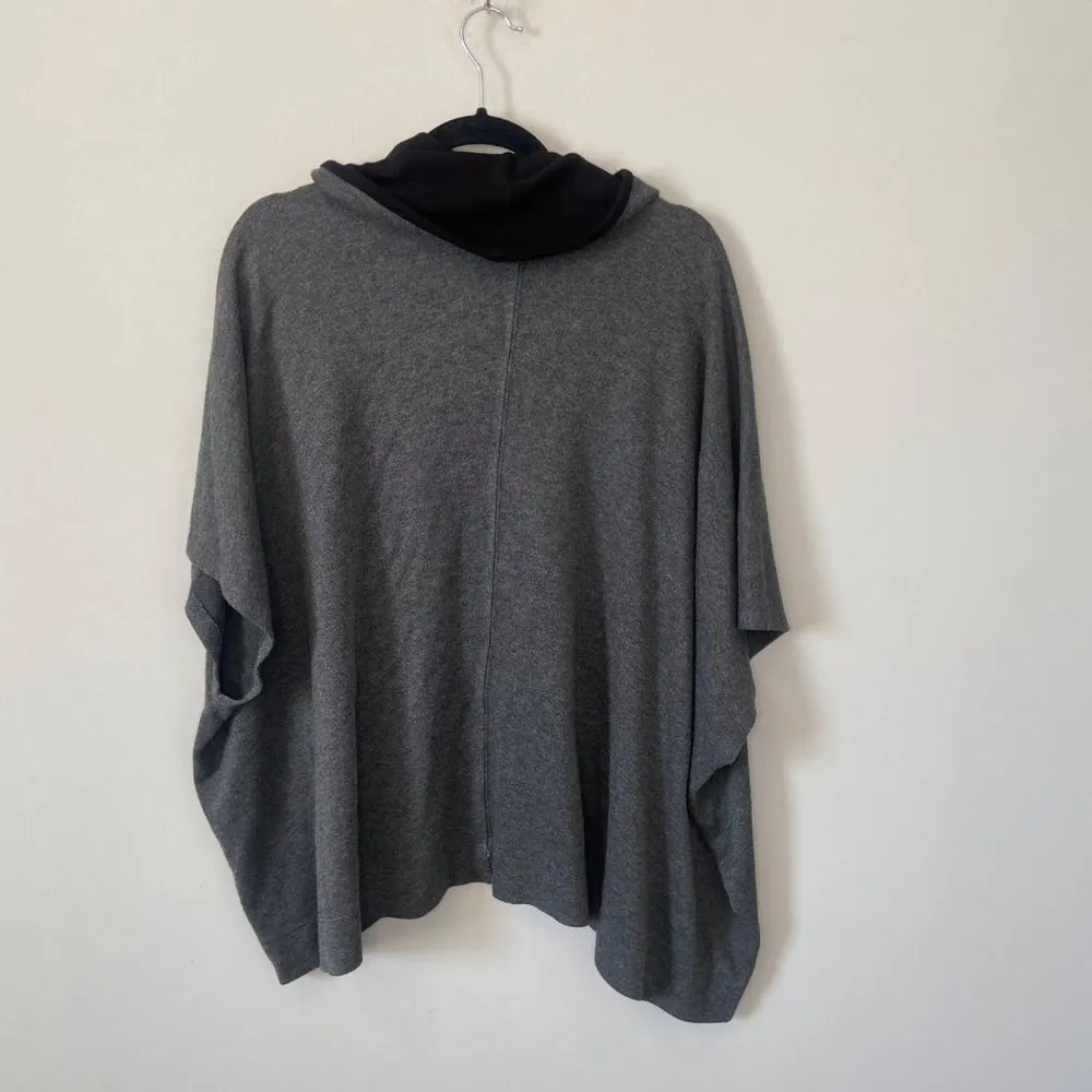 Three Dots Cowl Neck Grey Poncho Small - Image 2