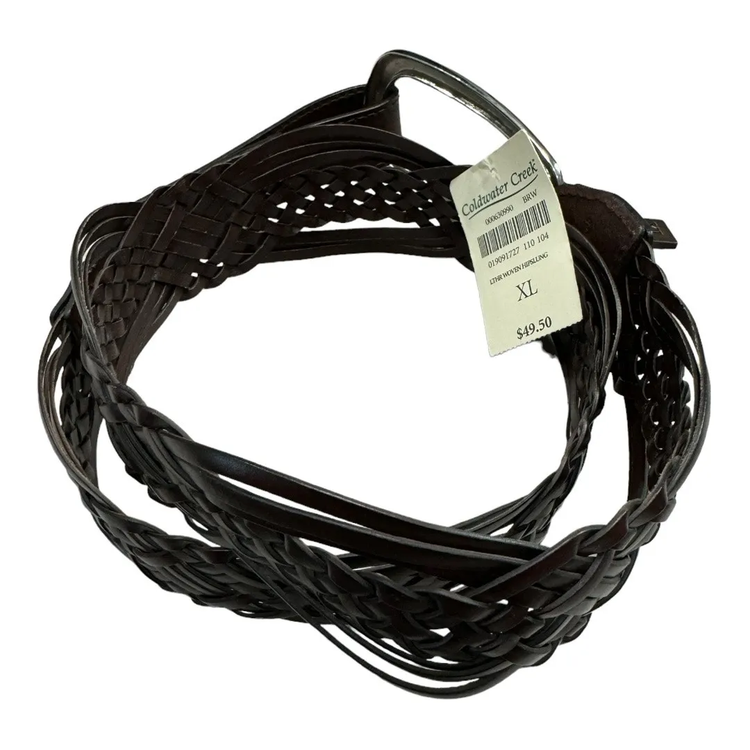 Coldwater Creek Womens Belt Sz XL Bonded Brown Braided Leather NEW - Image 3