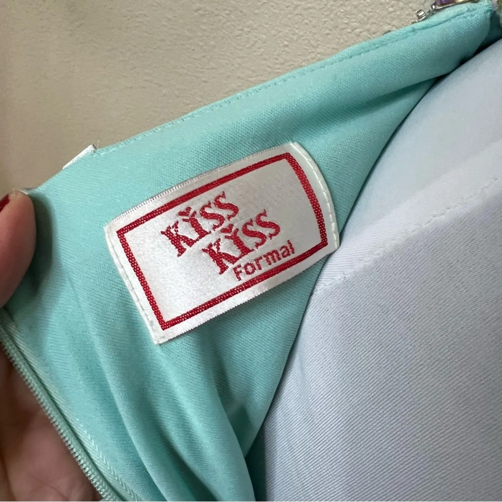 Kiss Kiss Formal 3709 beaded bodice cutout back jersey prom dress NEW 8 Blue - Image 8