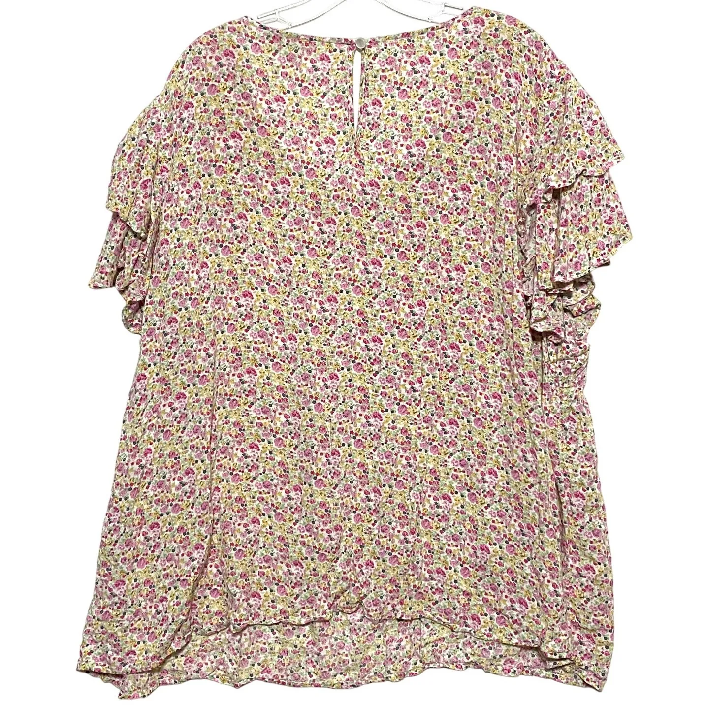 Cynthia Rowley Floral Blouse Top Plus 3X Flutter Sleeve Cottagecore Peasant Boho - Image 6