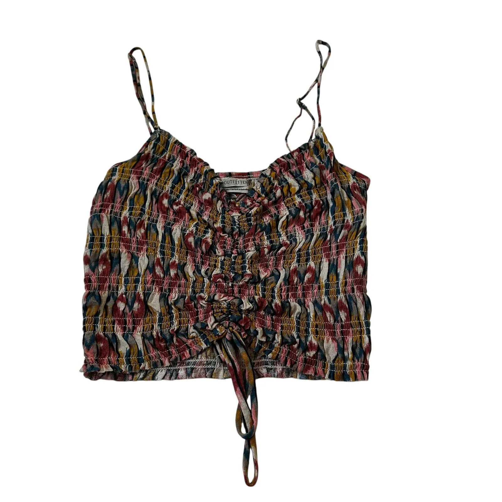 Urban Outfitters Multicolor Smocked Crop Top Women's Size Small | 10-9-2 - Image 3