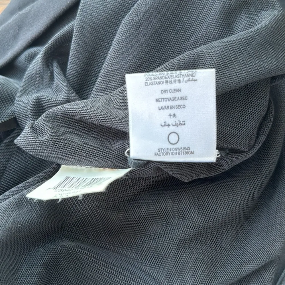 BCBGMaxAzira Tiered Tied Fringe Sheath Cocktail Dress Black 6 - Image 8