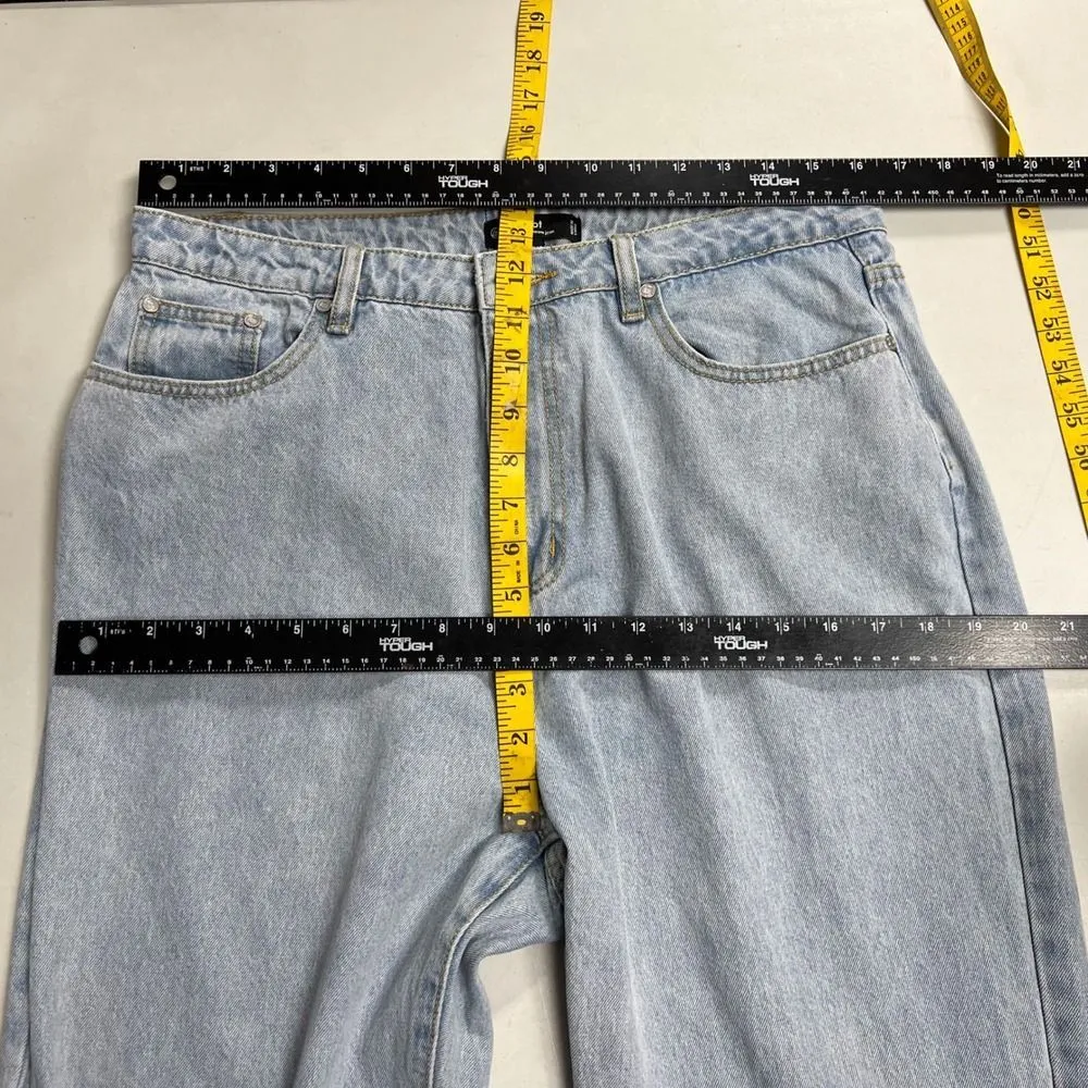 MISGUIDED Riot High Rise Mom Jeans Women US 12 Light Wash Denim Blue Deep Pocket - Image 8