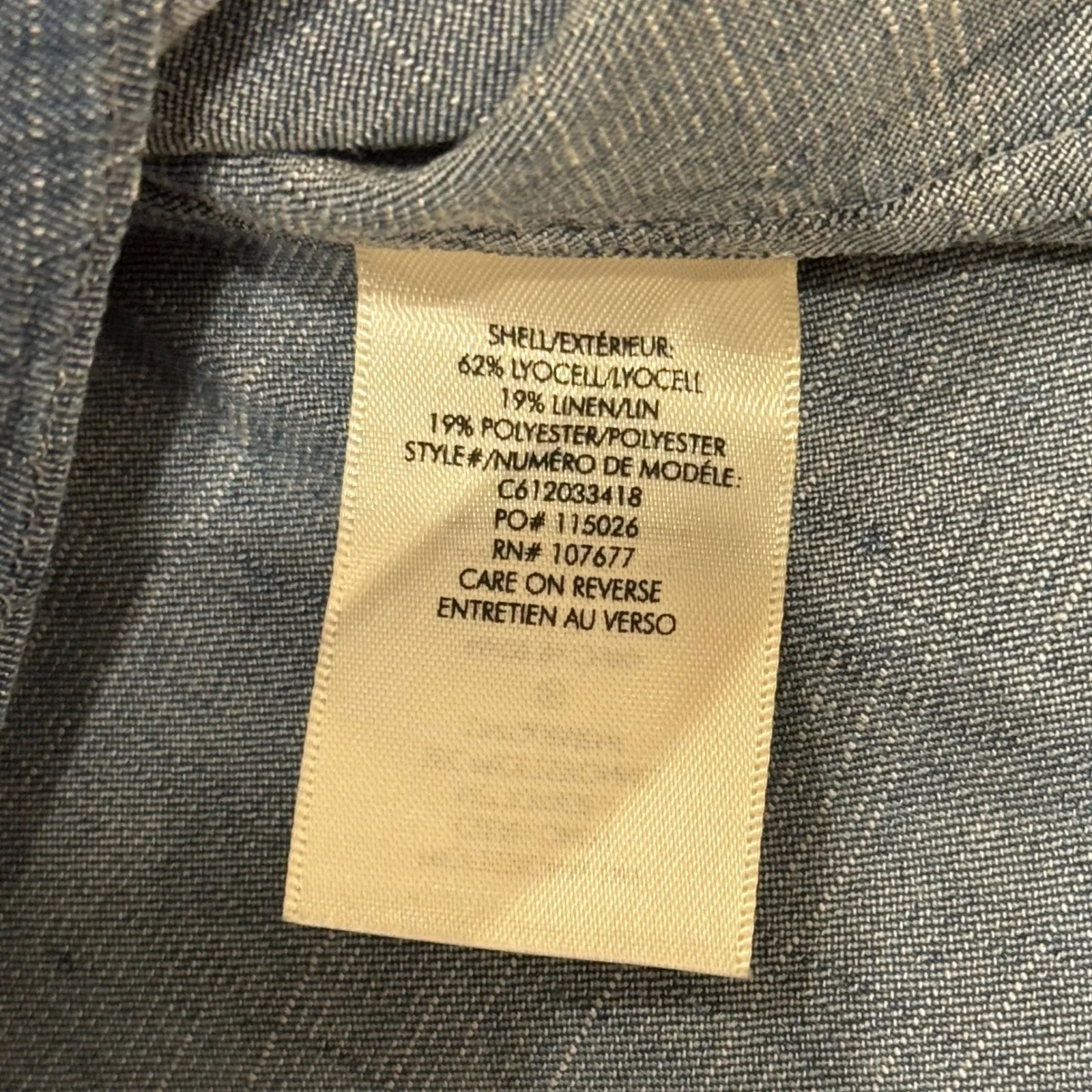 Alice & Olivia Off the Shoulder Denim Bell Sleeve Top Chambray Blue Size S - Image 3